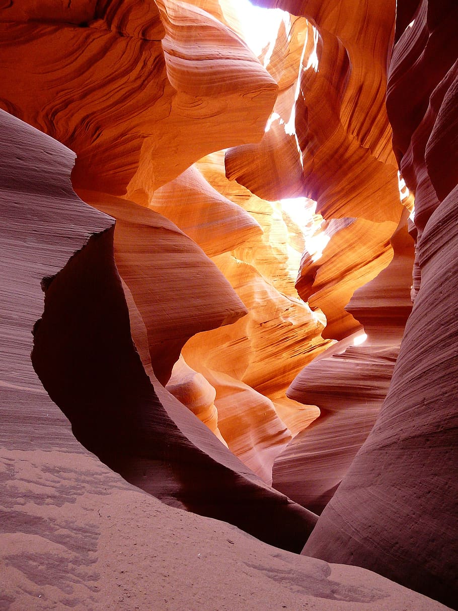 Brown Rock Formation, antelope canyon, cave, cliff, crevices, HD wallpaper