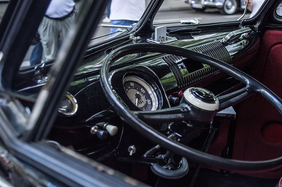 vw, bus, bully, dashboard, speedometer, steering wheel, vehicle HD wallpaper