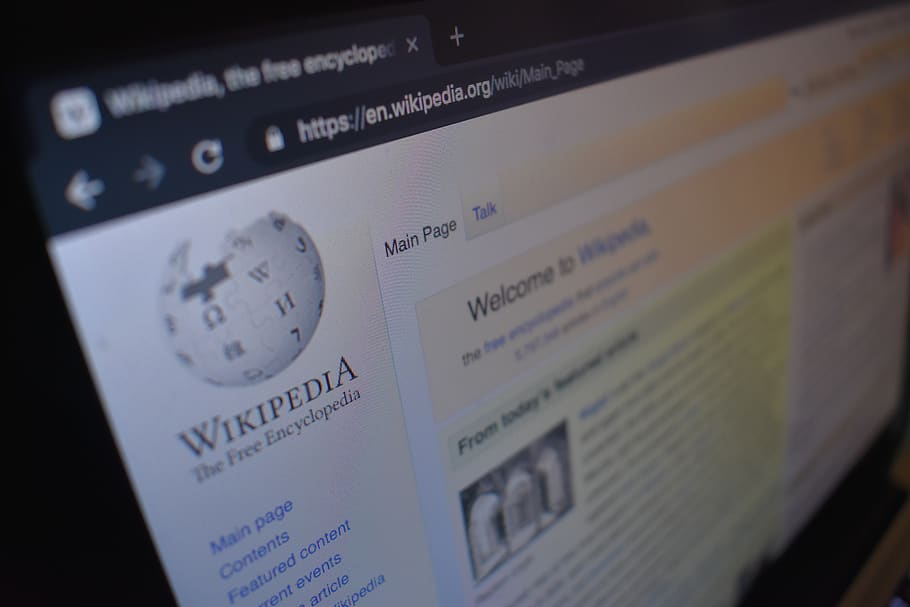 wikipedia homepage, website, internet, laptop, social network, HD wallpaper