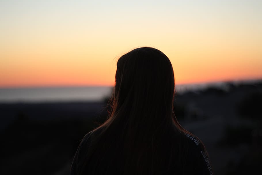 sunset, hiking, one person, sky, headshot, portrait, adult HD wallpaper