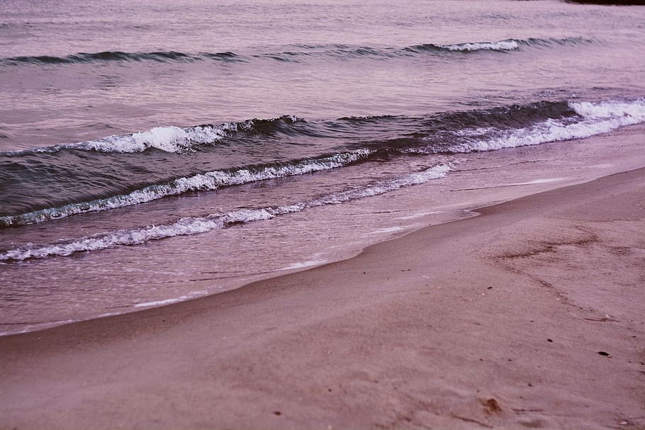 sea, waves, water, foam, sand, summer, wallpaper, background HD wallpaper