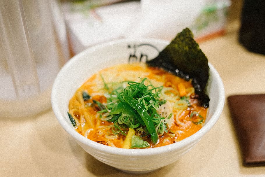 japan, ramen, food, noodle, seaweed, nori, bowl, dining, travel, HD wallpaper