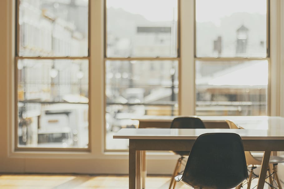 corporate, building, window, shield, glass, table, chair, business HD wallpaper