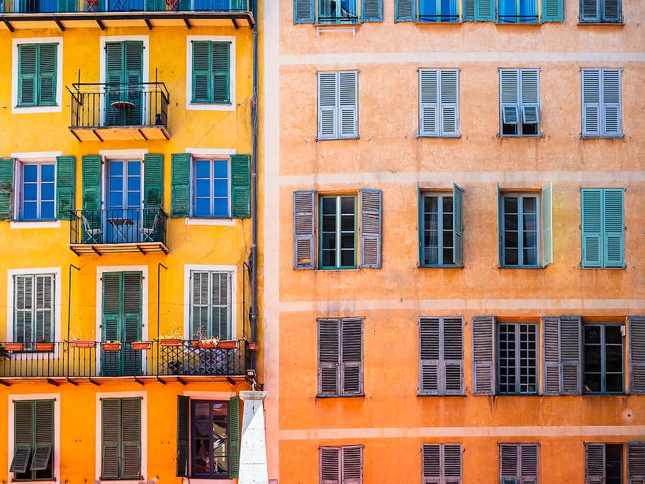 home decor, window, shutter, curtain, window shade, linen, apartment building HD wallpaper