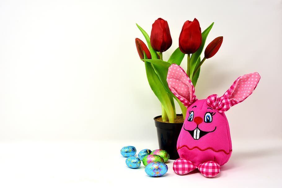 easter, easter bunny, colorful, hare, spring, easter decoration HD wallpaper