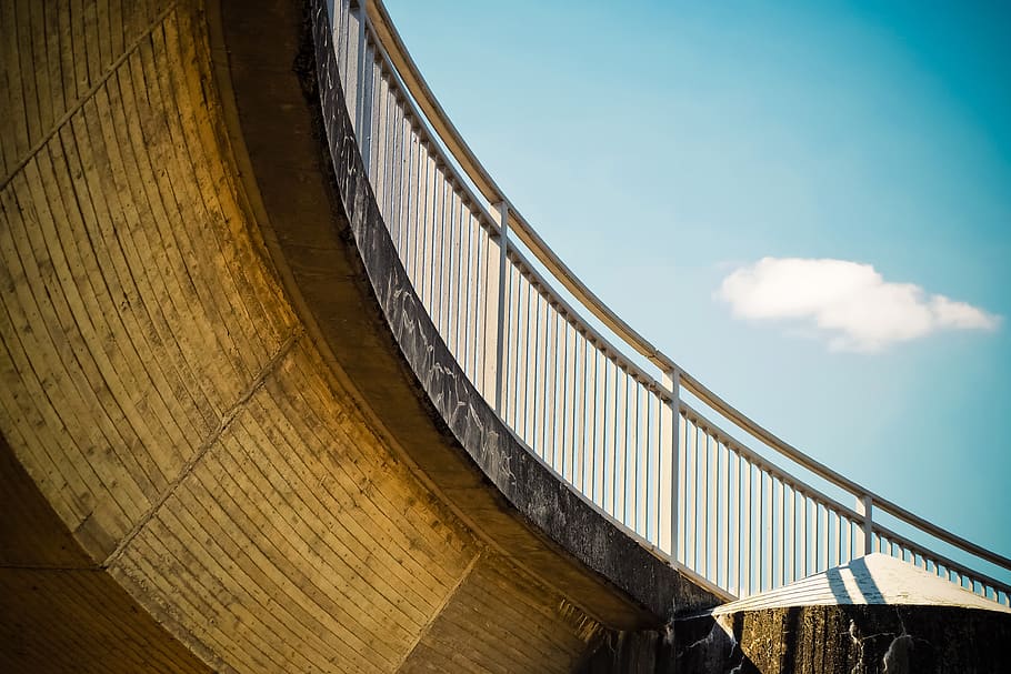 bridge, railing, architecture, away, transition, structure HD wallpaper