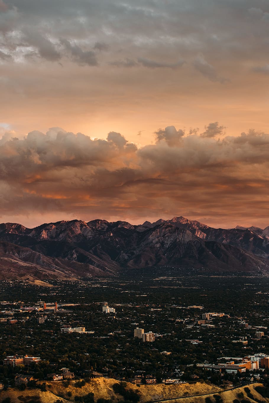 wide angle photo of mountain under cloudy sky, glow, beautiful destination HD wallpaper
