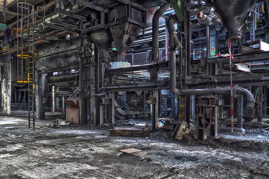 lost places, factory, hall, industry, abandoned, trades hall, HD wallpaper