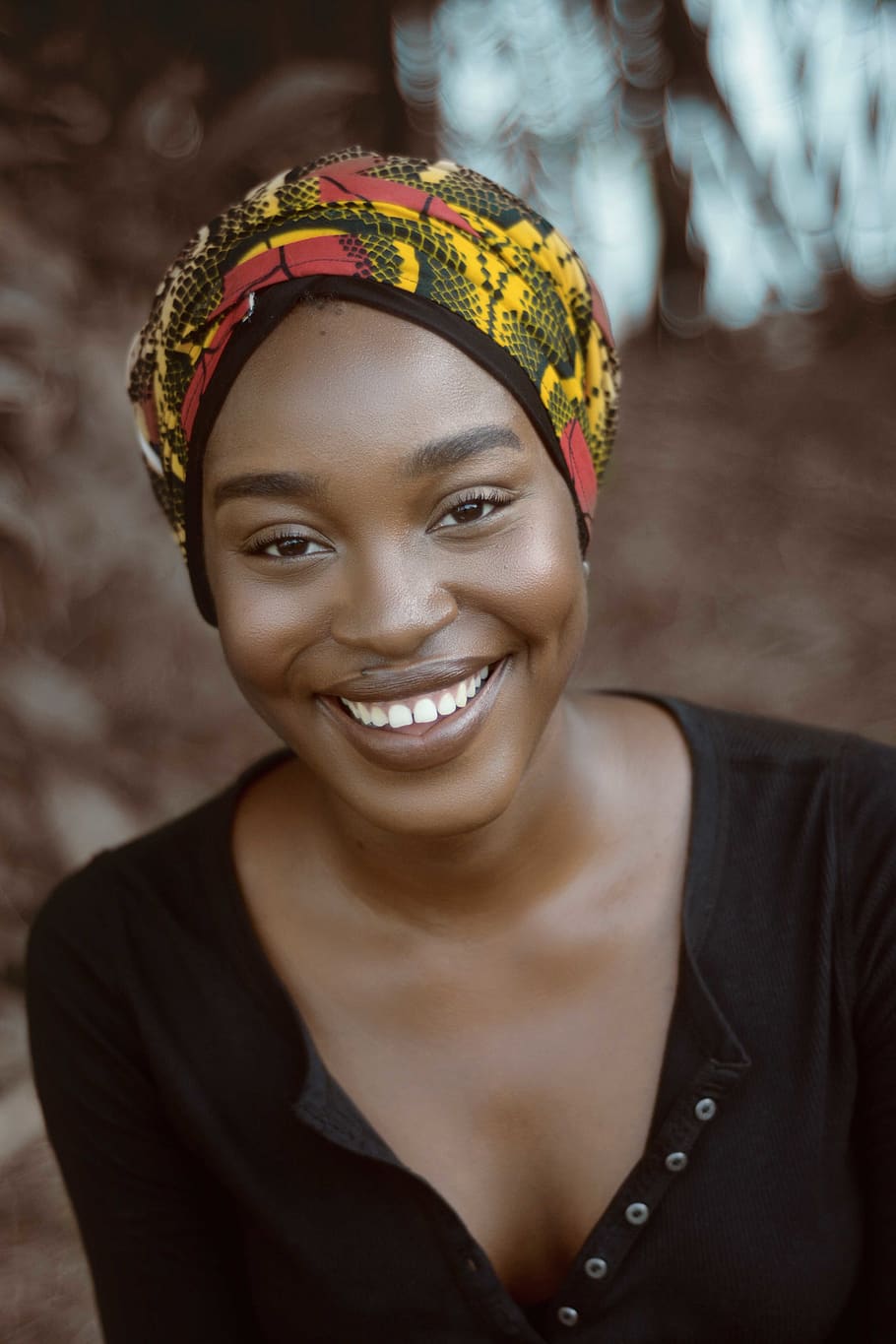 smiling woman wearing turban, people, human, person, female, nigeria, HD wallpaper