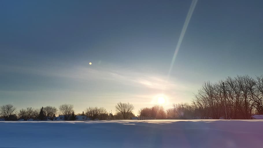 canada, repentigny, snow, cold temperature, winter, sky, tree HD wallpaper