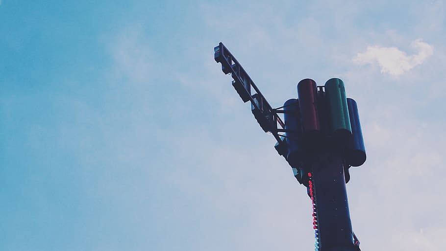 sky, simple, theme park, low angle view, nature, cloud - sky HD wallpaper