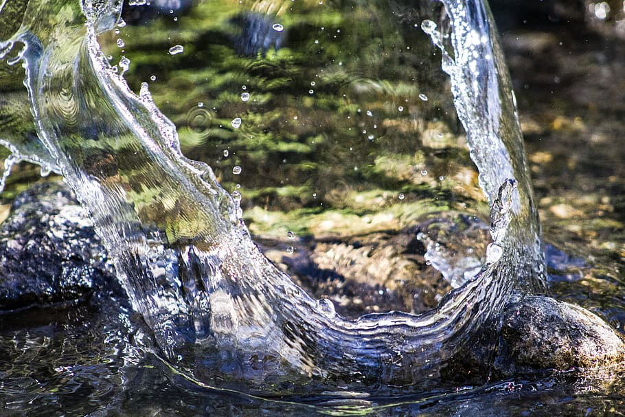 united states, white sulphur springs, lake, h20, splash, rocks, HD wallpaper