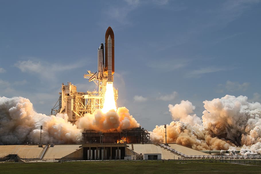 Time Lapse Photography of Taking-off Rocket, astronomy, explosion