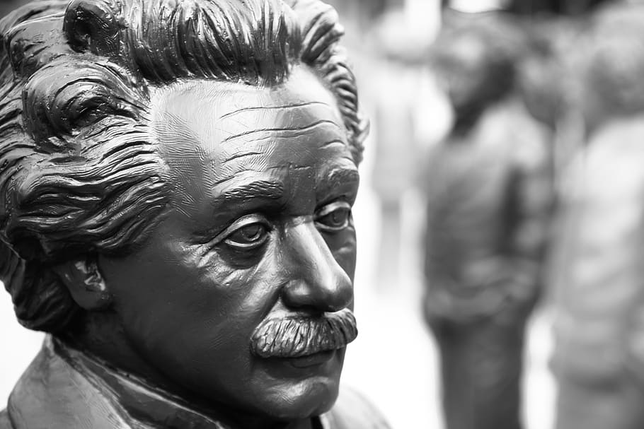 albert einstein, ulm, sculpture, exhibition, physicist, bust HD wallpaper