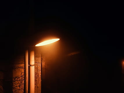 night, lamp, lights, shadows, darkness, fog, raygods, street HD wallpaper