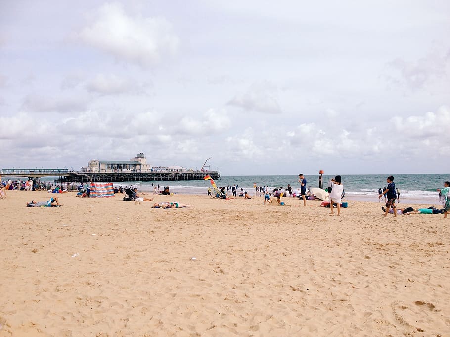 united kingdom, brighton, seaside, beach, holiday, people, pier, HD wallpaper