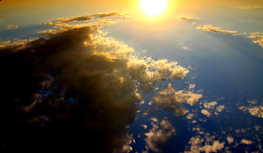 Stratocumulus Clouds, nature, sky, sun, cloud - sky, sunset, sunlight HD wallpaper