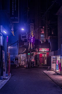 turned-on utility pole, street, building, city, seoul, urban HD wallpaper