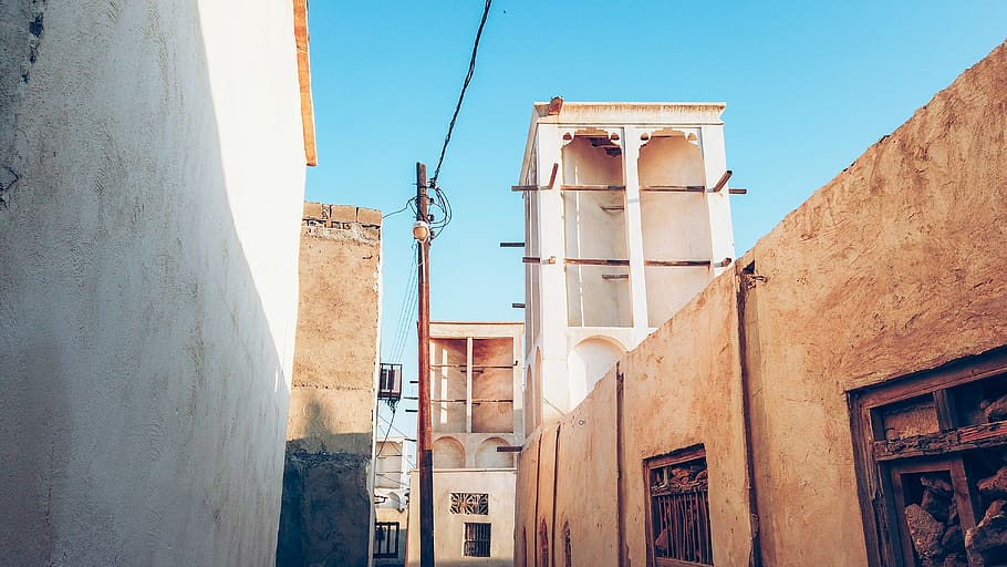 architecture, building, dome, iran, street, bandar e laft, road HD wallpaper