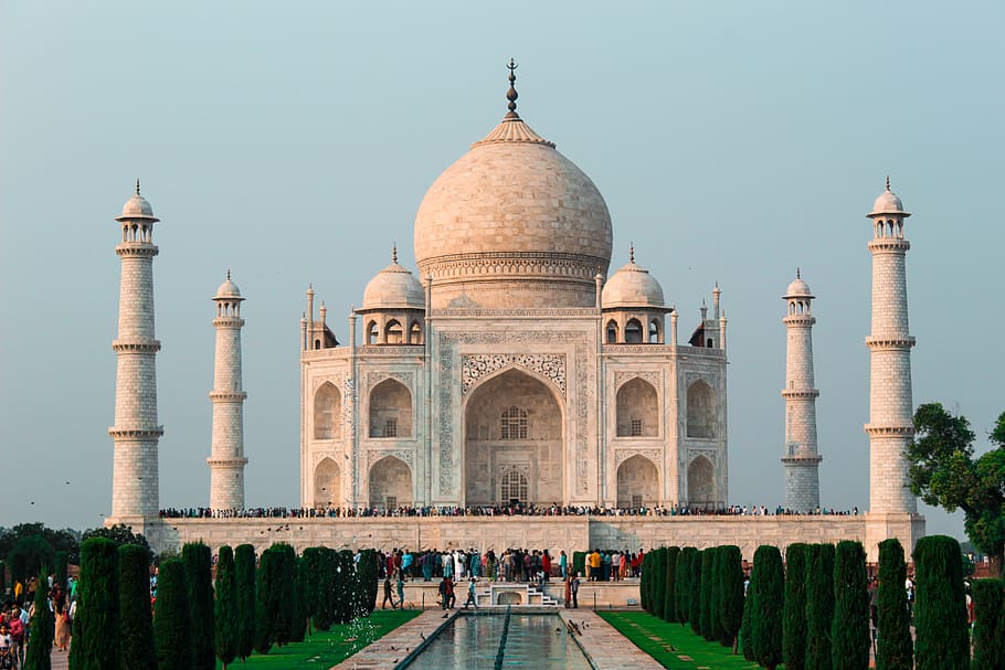 Taj Mahal, India, architecture, building, dome, historic, landmark HD wallpaper