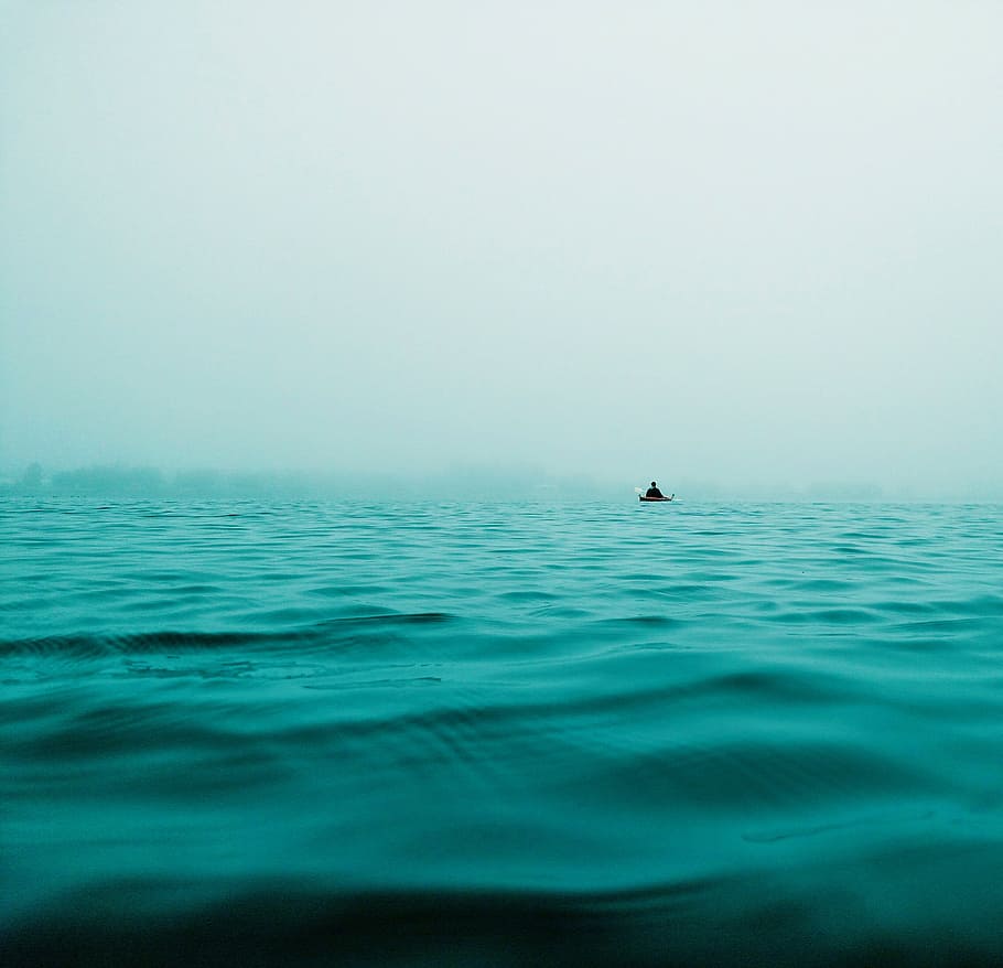 boat, boating, alone, water, sea, river, lake, adventure, lonely HD wallpaper