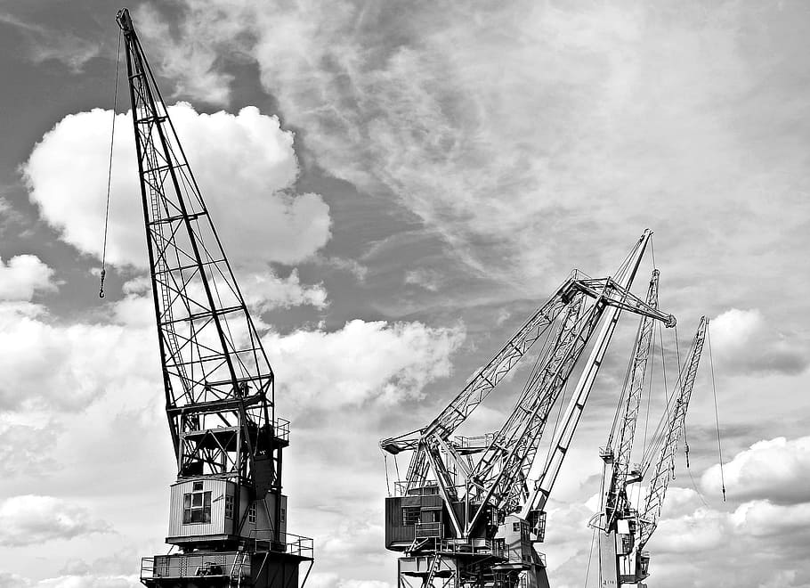 crane, harbor, construction, architecture, metal, tower, rope HD wallpaper