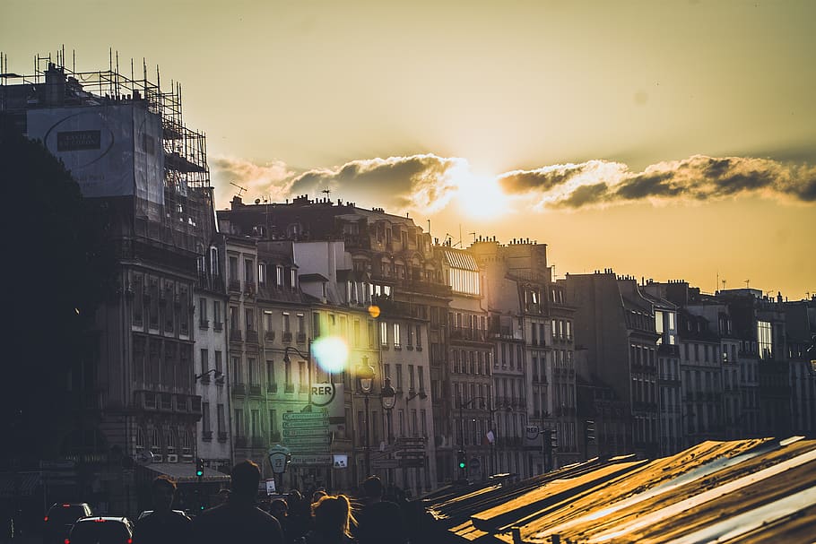 france, paris, sunset, old, building exterior, architecture HD wallpaper