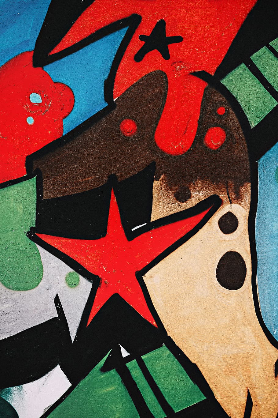 abstract painting, wall, art, graffit, mural, street art, culture HD wallpaper