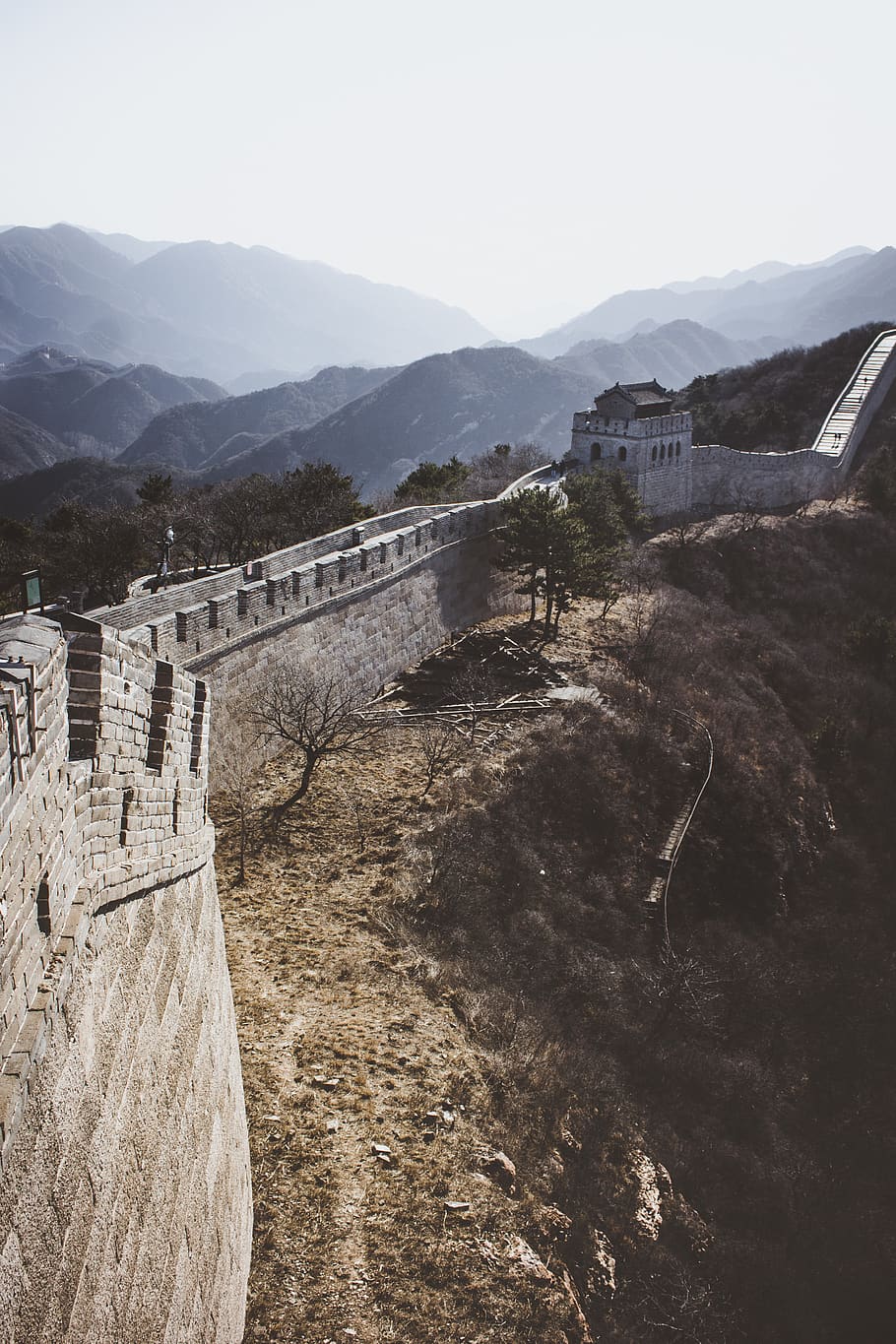 china, badaling shuiguan great wall, thegreatwall, travel, mountains, HD wallpaper