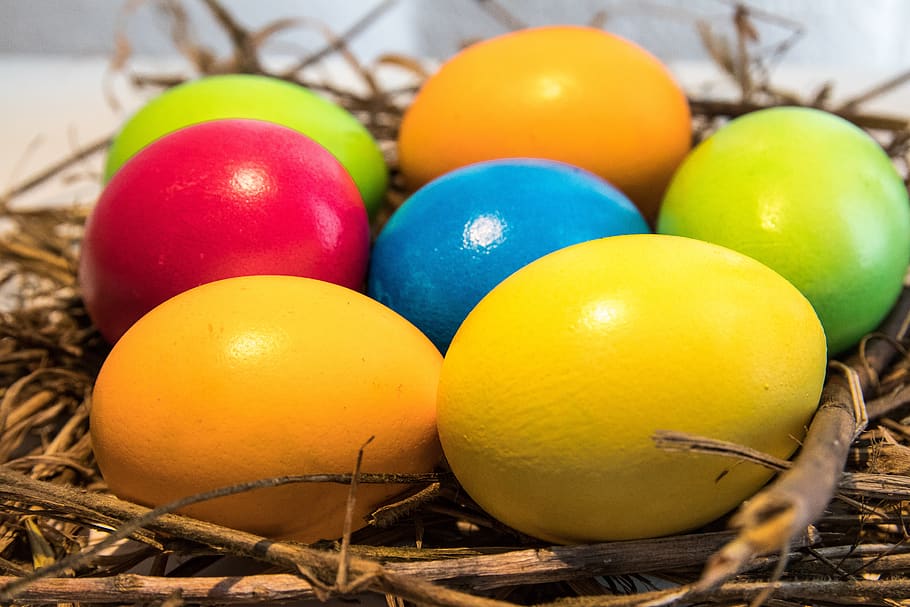 easter, easter eggs, colorful, food, food and drink, holiday HD wallpaper