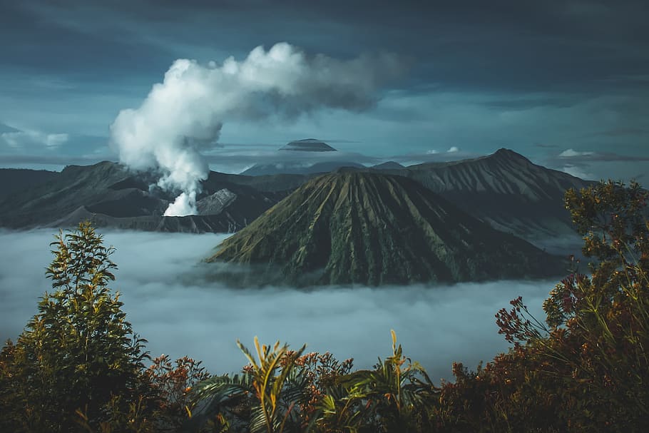 green mountains surrounded by white clouds, beauty in nature HD wallpaper