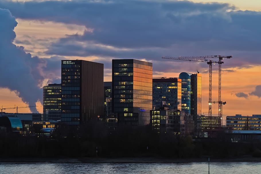 architecture, evening, city, building, skyline, cityscape, dusk HD wallpaper