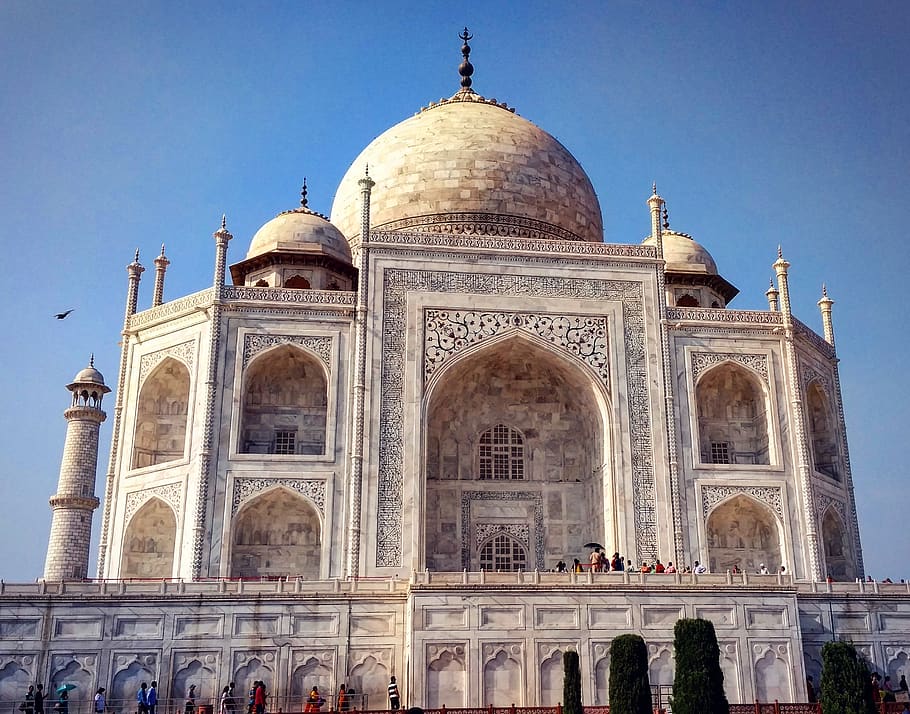 White Concrete Mosque, ancient, arch, architecture, blue sky HD wallpaper
