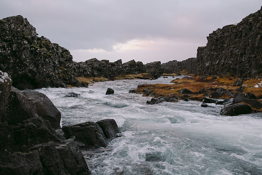 iceland, rock, rock - object, solid, water, beauty in nature HD wallpaper