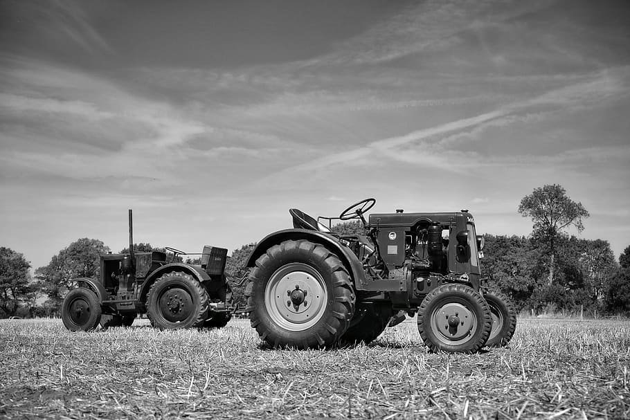 tractor, agriculture, machine, field, oldtimer, historically HD wallpaper