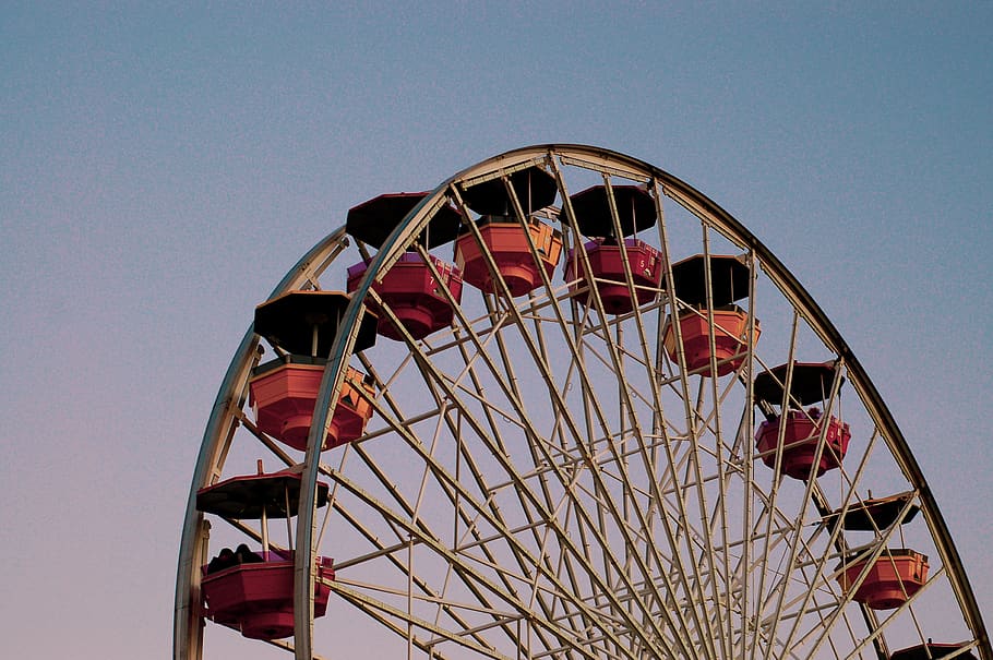 Ferris wheel, vehicle, transportation, boat, amusement park, theme park HD wallpaper