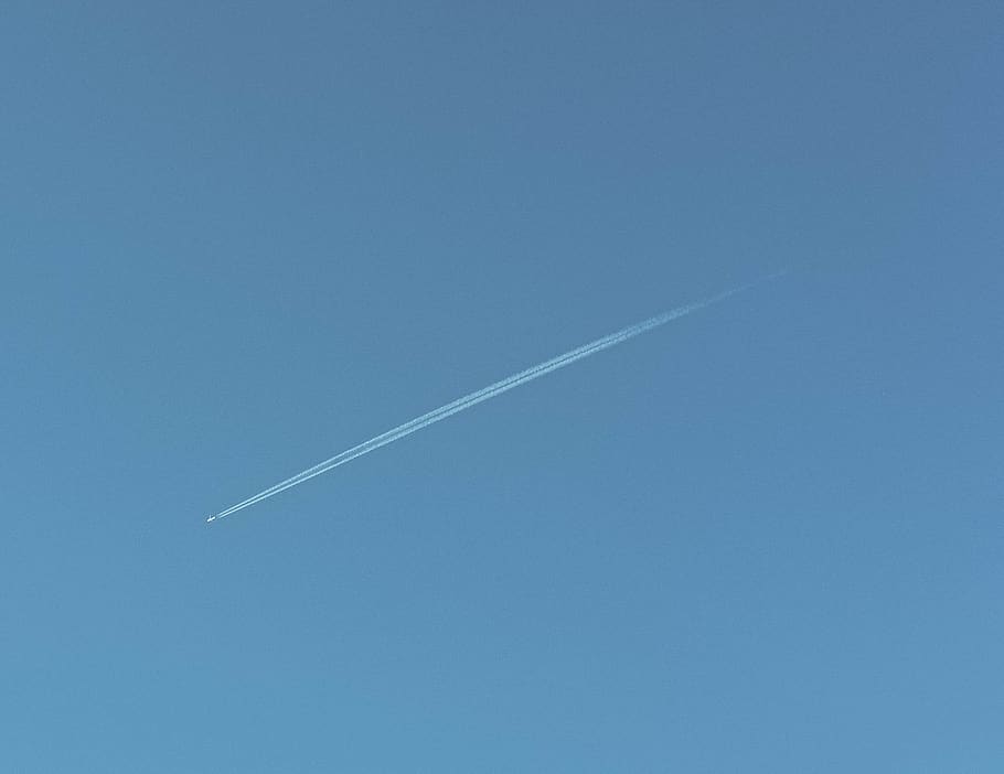airplanes, sky, trail, simple, minimal, smoke, scenic, wallpaper HD wallpaper