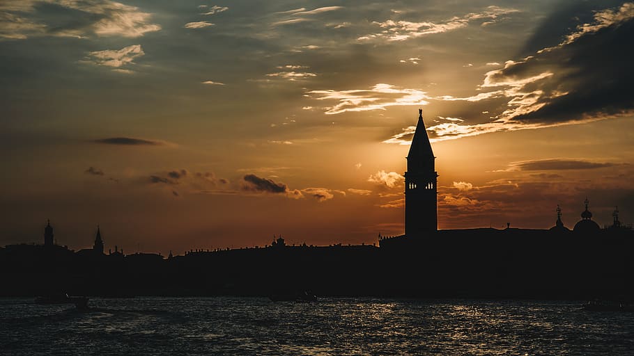 sunset, backlighting, mood, sky, abendstimmung, clouds, evening sky HD wallpaper
