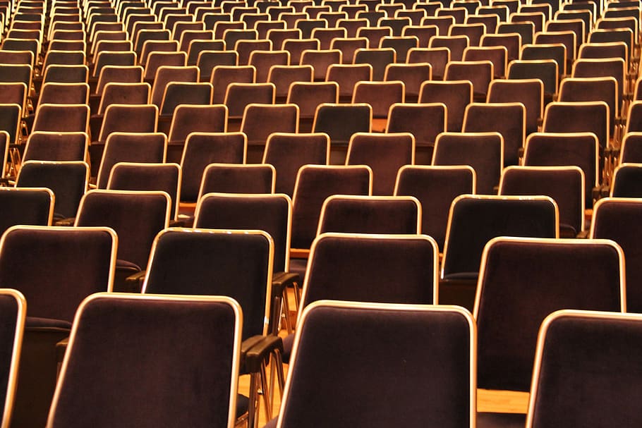 seat, auditorium, chair, empty, series, in a row, absence, no people HD wallpaper