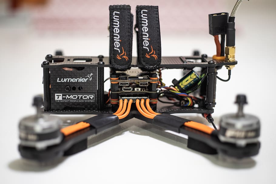 black and orange electronic device, electronics, weaponry, gun HD wallpaper