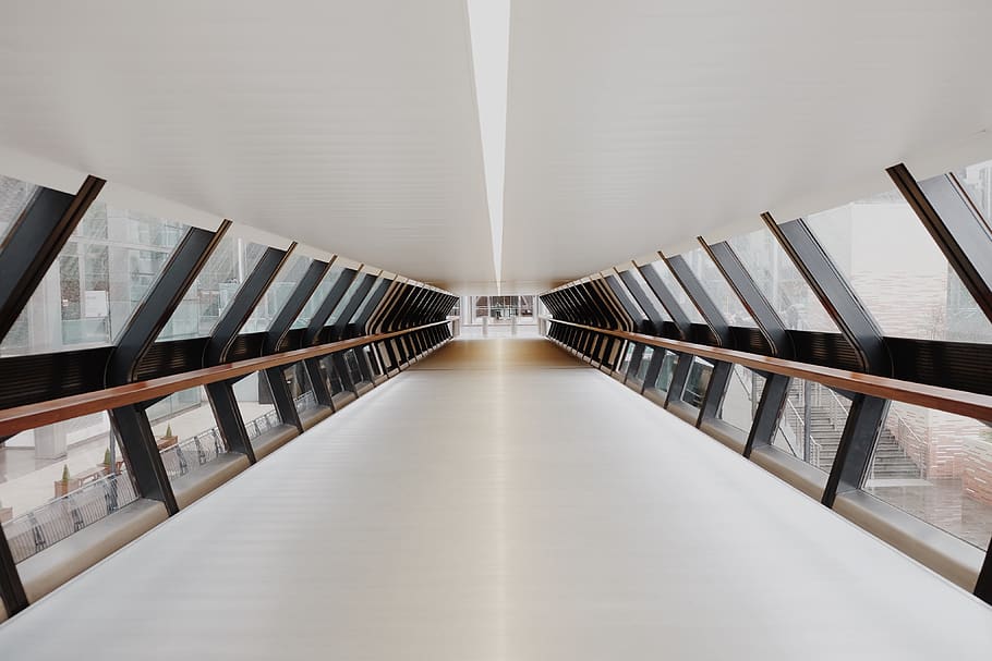 architecture, building, infrastructure, pathway, hallway, overpass HD wallpaper
