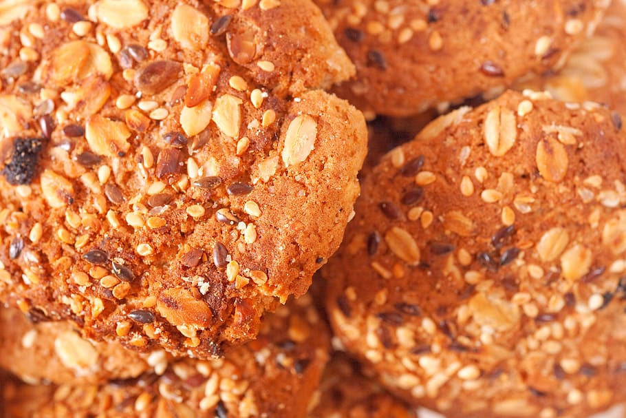 Cookie, macro, close-up, food and drink, sweet food, healthy eating HD wallpaper