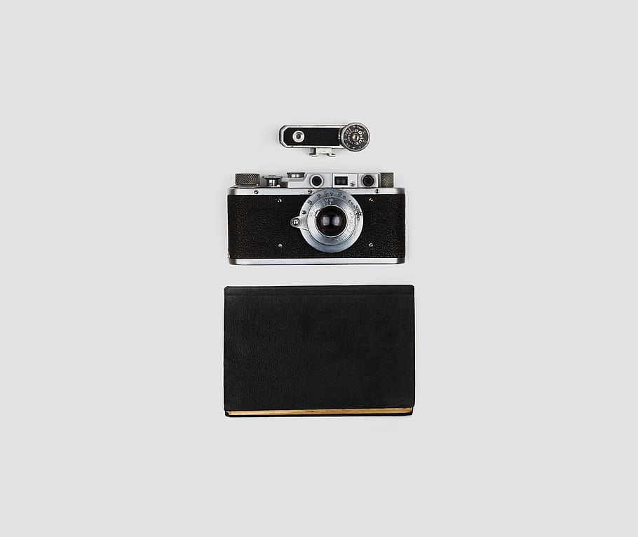 black camera, electronics, digital camera, 1940s, 1930s, fed, HD wallpaper