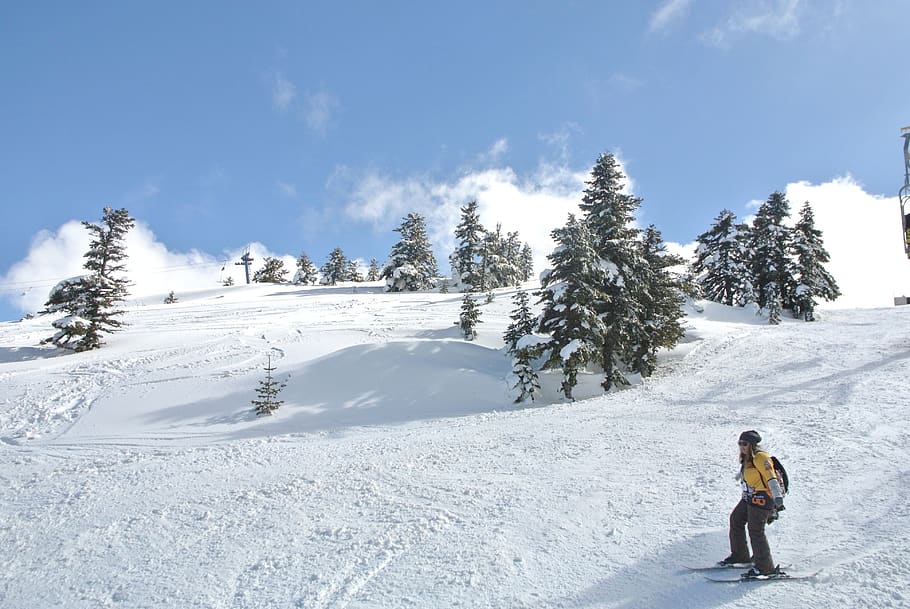 mountain, snow, mountains, winter, outdoors, nature, adventure HD wallpaper