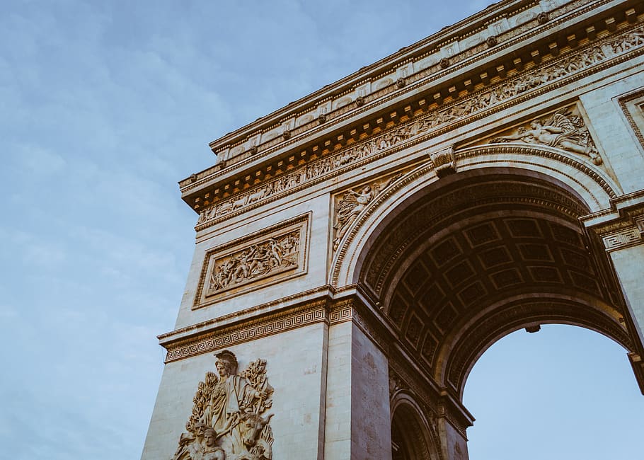 Arch De Triomphe, architecture, building, paris, arched, france, HD wallpaper