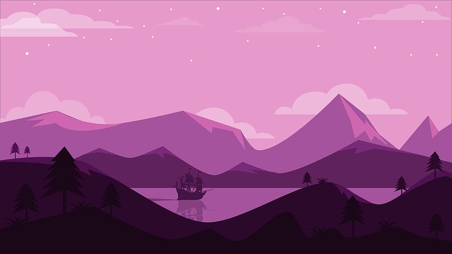 panoramic, desktop, nature, landscape, color, sky, pink color, HD wallpaper