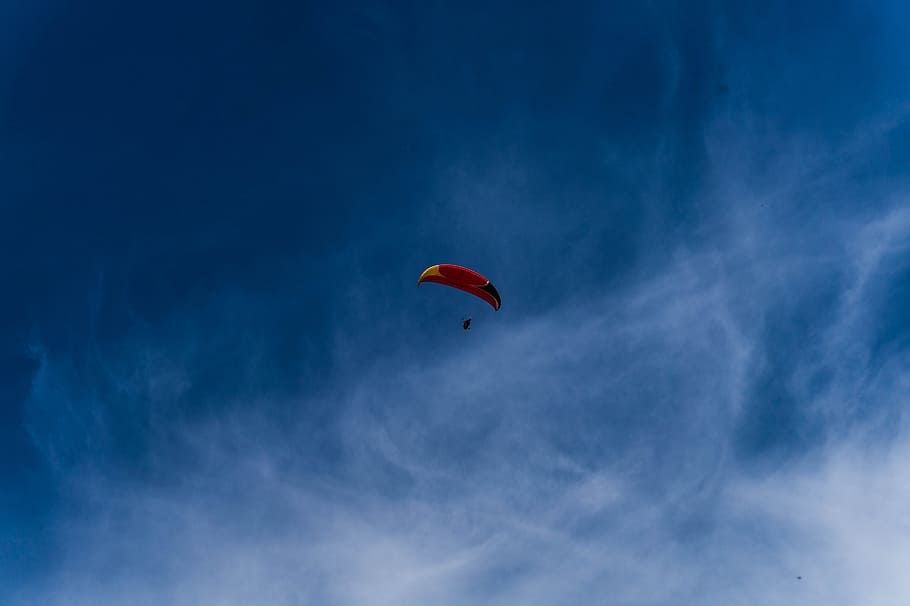 Person On Parachute Flying In The Sky, adventure, daylight, extreme sports HD wallpaper