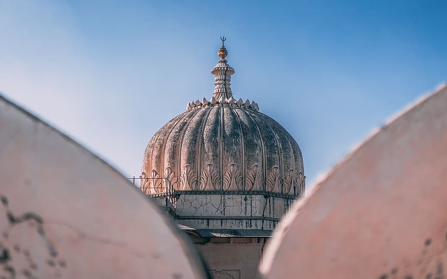 gray staidum, dome, building, architecture, mosque, spire, steeple HD wallpaper