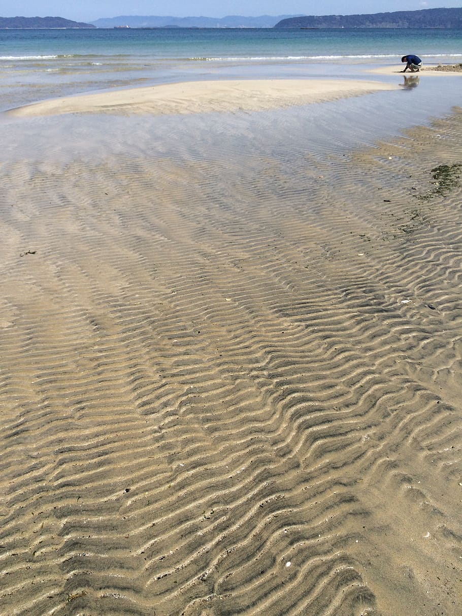 nature, ripple, wave, sand, beach, coast, land, water, sea HD wallpaper