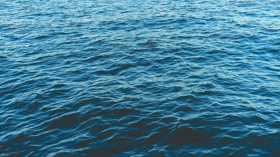 waves, tones, dark, ripple, blue, lake, ocean, water, full frame HD wallpaper